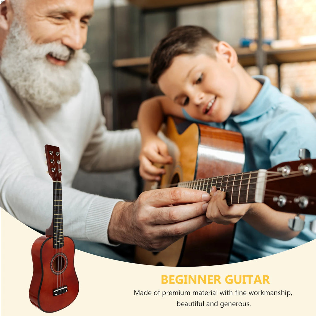 Kids Guitar Musical 23 Inch Classical Ukulele Educational Acoustic 6-String Beginner Instrument Brown Folk Acoustic Guitar