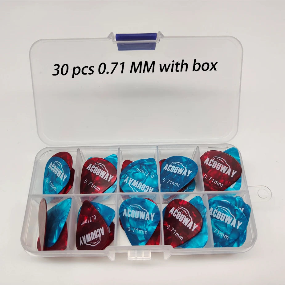 50 Pieces Celluloid Guitar Picks Mediator Thickness 0.46 /0.71/0.96/1.2 MM Electric Bass Pick Plectrum Guitar Accessories