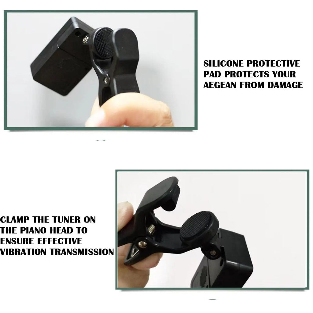 Guitar Tuner Device 12-Tone Ukulele Bass Violin Tuner Portable Automatic Vibration Transmission Instrument Tuner Accessory