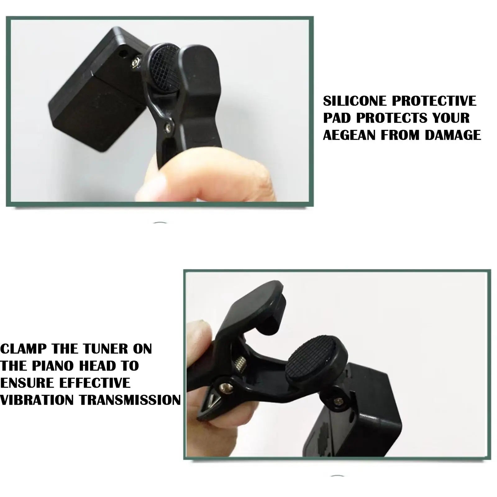 Guitar Tuner Device 12-Tone Ukulele Bass Violin Tuner Portable Automatic Vibration Transmission Instrument Tuner Accessory