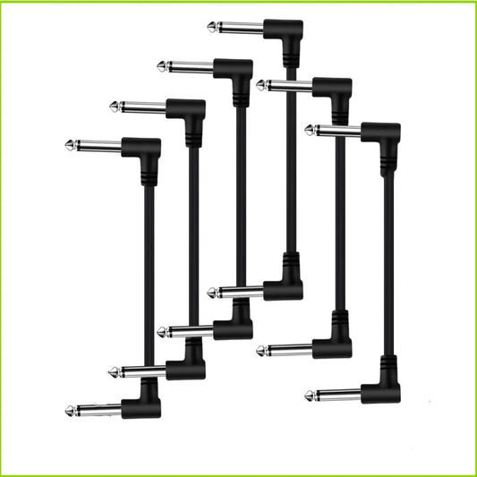 6Pcs Guitar Effect Pedal Cable Connecting Line 6.35Mm 1/4 Inch Audio Cable 6 Inch Right Angle Cord Copper Wire