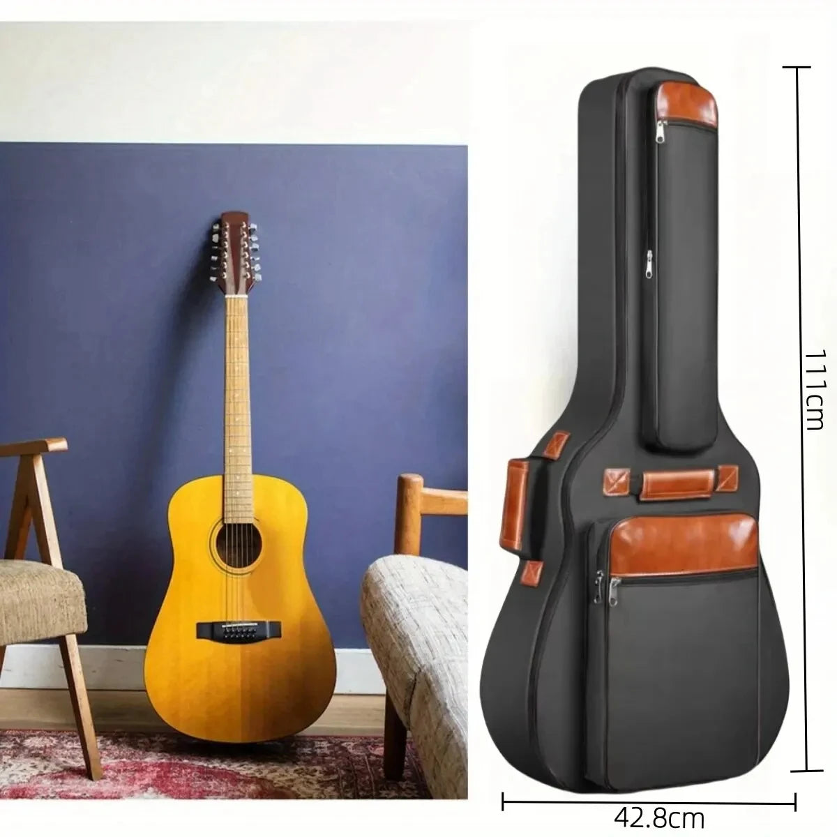 Acoustic Guitar Bag 41 Inch Thickened Waterproof Oxford Nylon