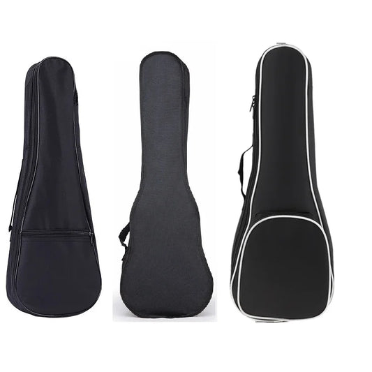 21 / 23 / 26 Inch Black Portable Ukulele Bag Mini Guitar Soft Case Gig Cotton Waterproof Bag 3 Types Optional
