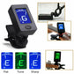 Guitar Tuner Device 12-Tone Ukulele Bass Violin Tuner Portable Automatic Vibration Transmission Instrument Tuner Accessory