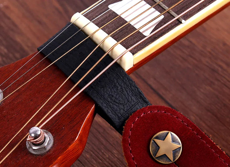 Electric Guitar Accessories Guitar Neck Strap Guitar Strap Leather Head Belt Holder Button Safe Lock Ukulele Bass Folk Acoustic