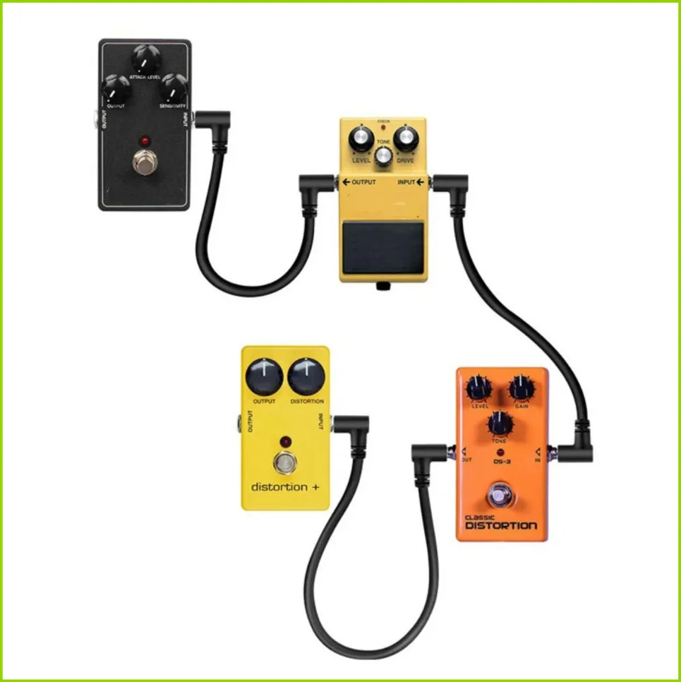 6Pcs Guitar Effect Pedal Cable Connecting Line 6.35Mm 1/4 Inch Audio Cable 6 Inch Right Angle Cord Copper Wire