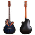 Round Back Electric Acoustic Guitar 12 Strings Round Back Ova Model 41 Inch Cutaway Design Folk Guitar