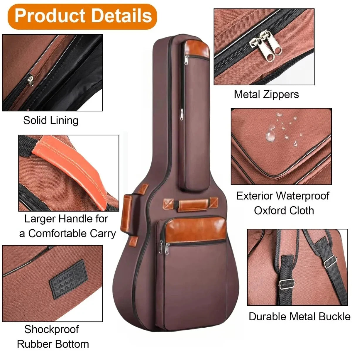Acoustic Guitar Bag 41 Inch Thickened Waterproof Oxford Nylon