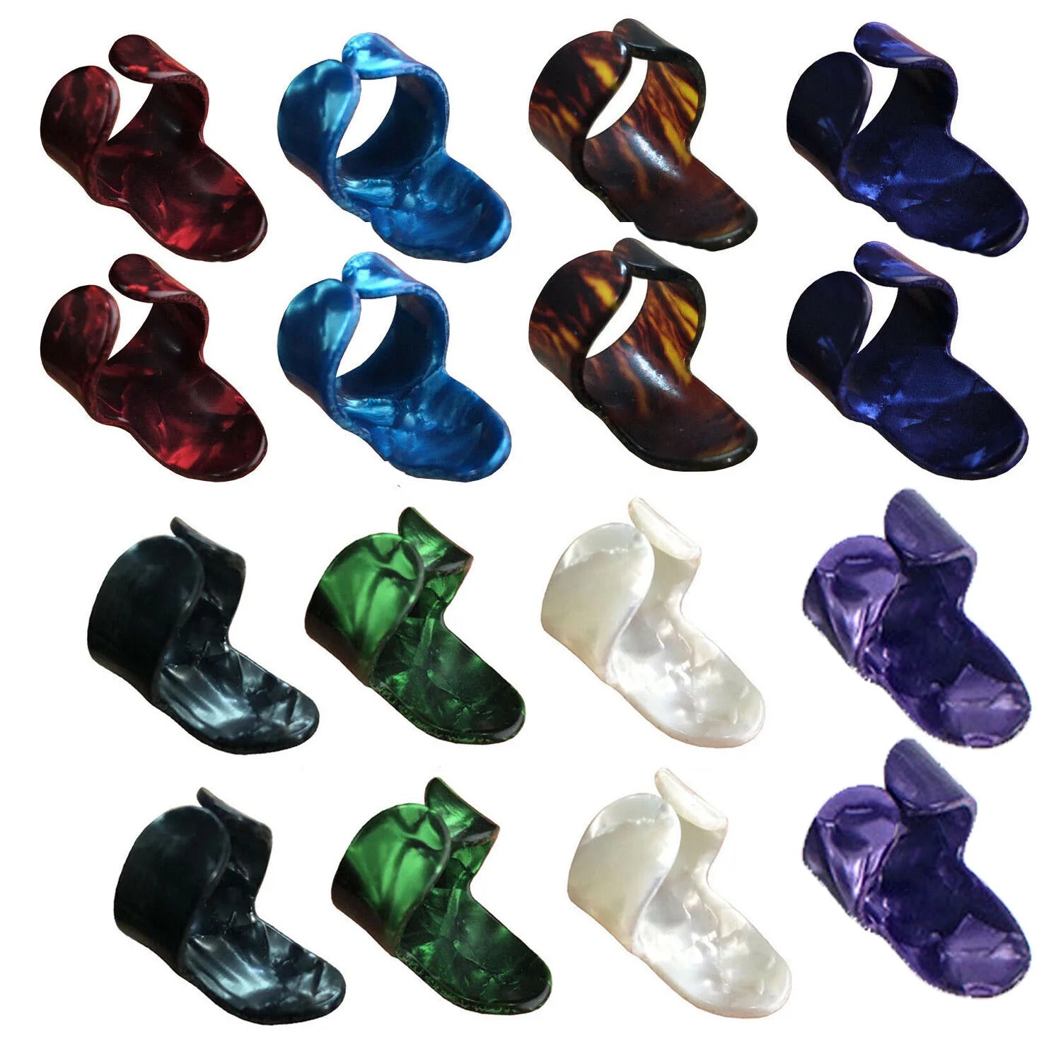 10pcs Guitar Finger Picks Thumb/Index Sizes Fingerstyle Protector Anti-Slip Design Bass Acoustic/Electric Guitar
