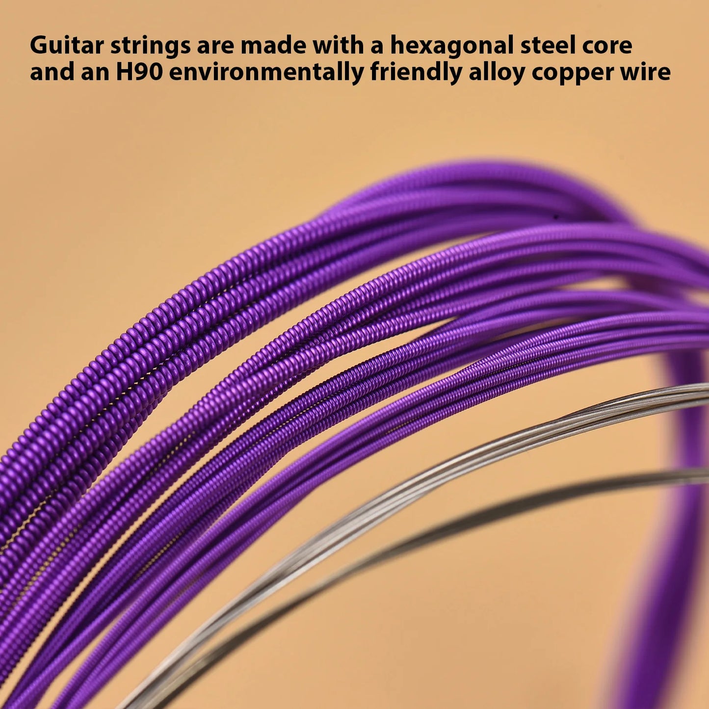 1 Set of 6 Guitar Strings Electric and Acoustic Guitar Strings Replacement Steel String Guitar Accessories Kit
