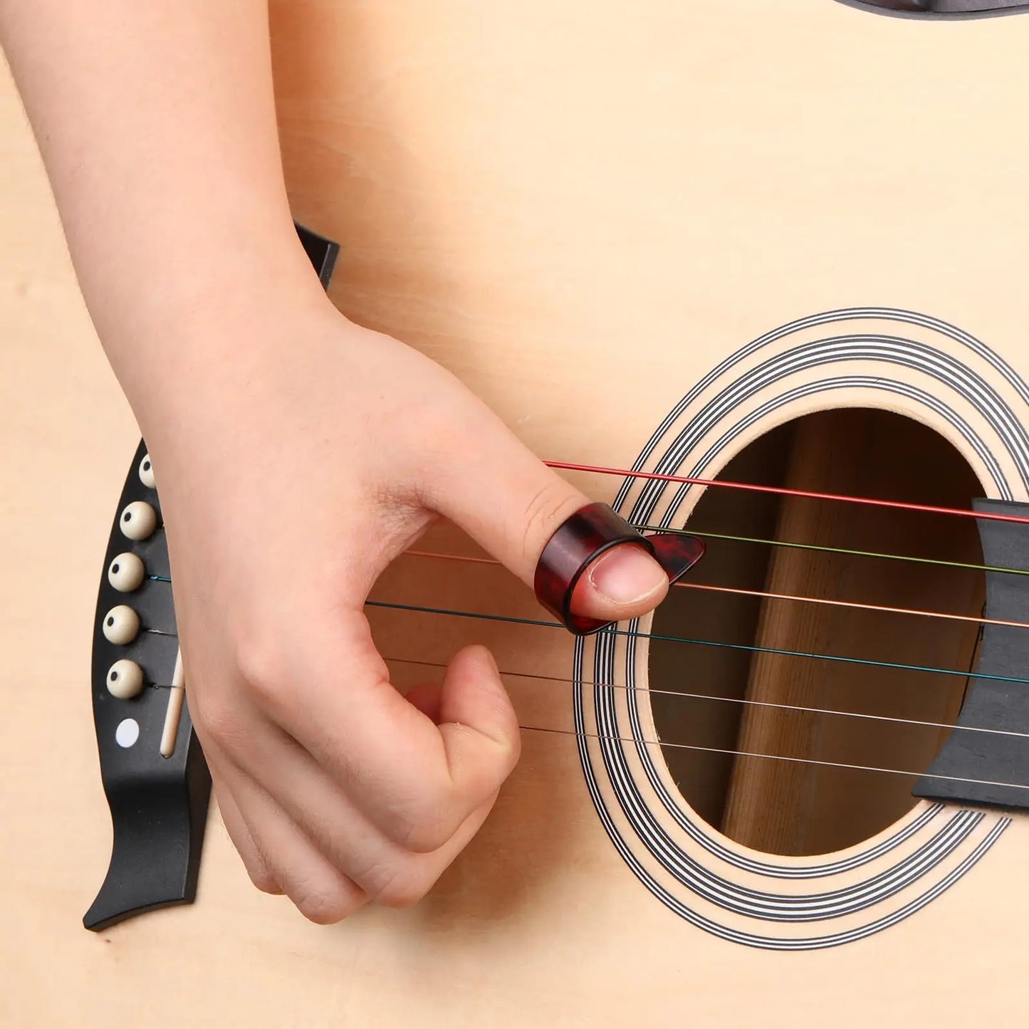 10pcs Guitar Finger Picks Thumb/Index Sizes Fingerstyle Protector Anti-Slip Design Bass Acoustic/Electric Guitar