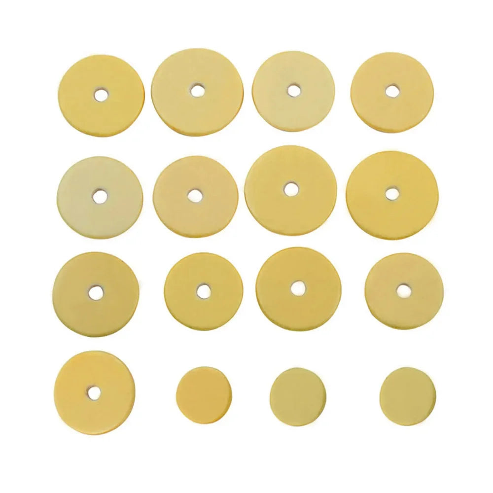 Flute Key Pads Yellow Cork Pad Leather Cushion - 16Pcs/Set