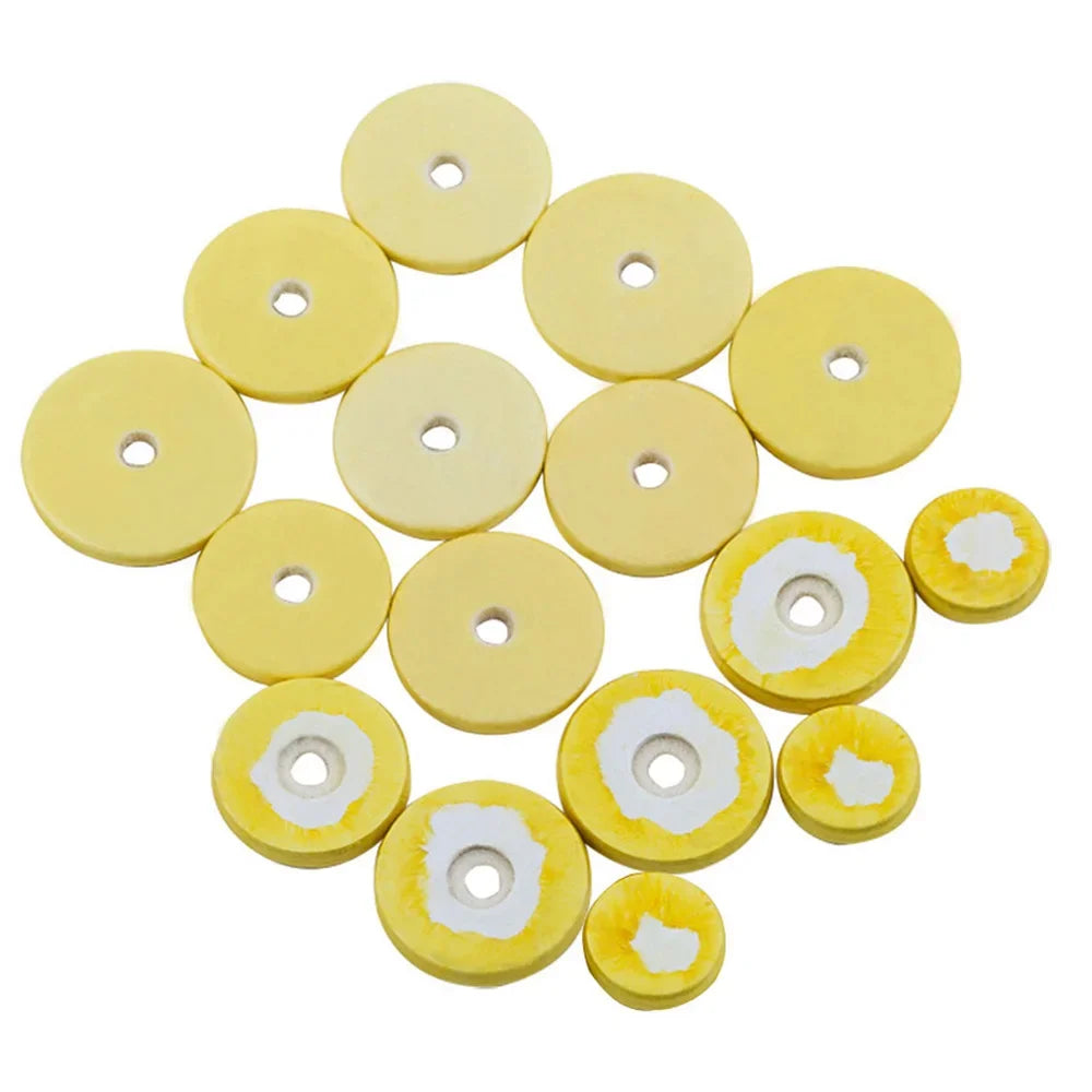 Flute Key Pads Yellow Cork Pad Leather Cushion - 16Pcs/Set