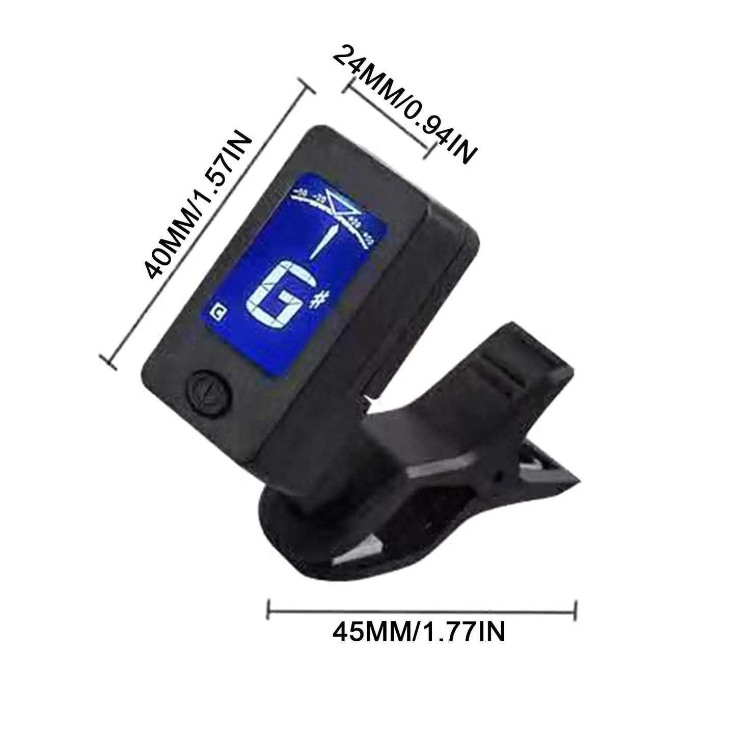 Guitar Tuner Device 12-Tone Ukulele Bass Violin Tuner Portable Automatic Vibration Transmission Instrument Tuner Accessory