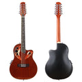 Round Back Electric Acoustic Guitar 12 Strings Round Back Ova Model 41 Inch Cutaway Design Folk Guitar (Perfect for aspiring musicians)