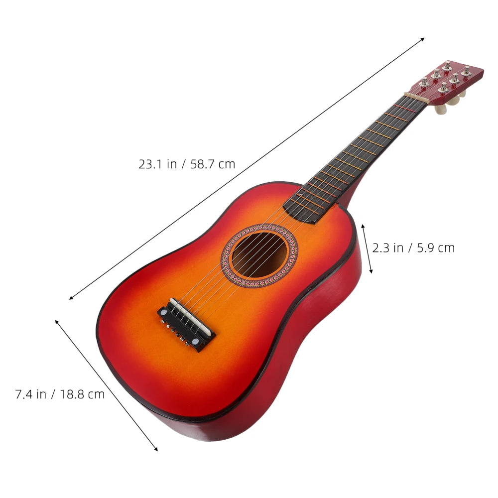 Kids Guitar Musical 23 Inch Classical Ukulele Educational Acoustic 6-String Beginner Instrument Brown Folk Acoustic Guitar