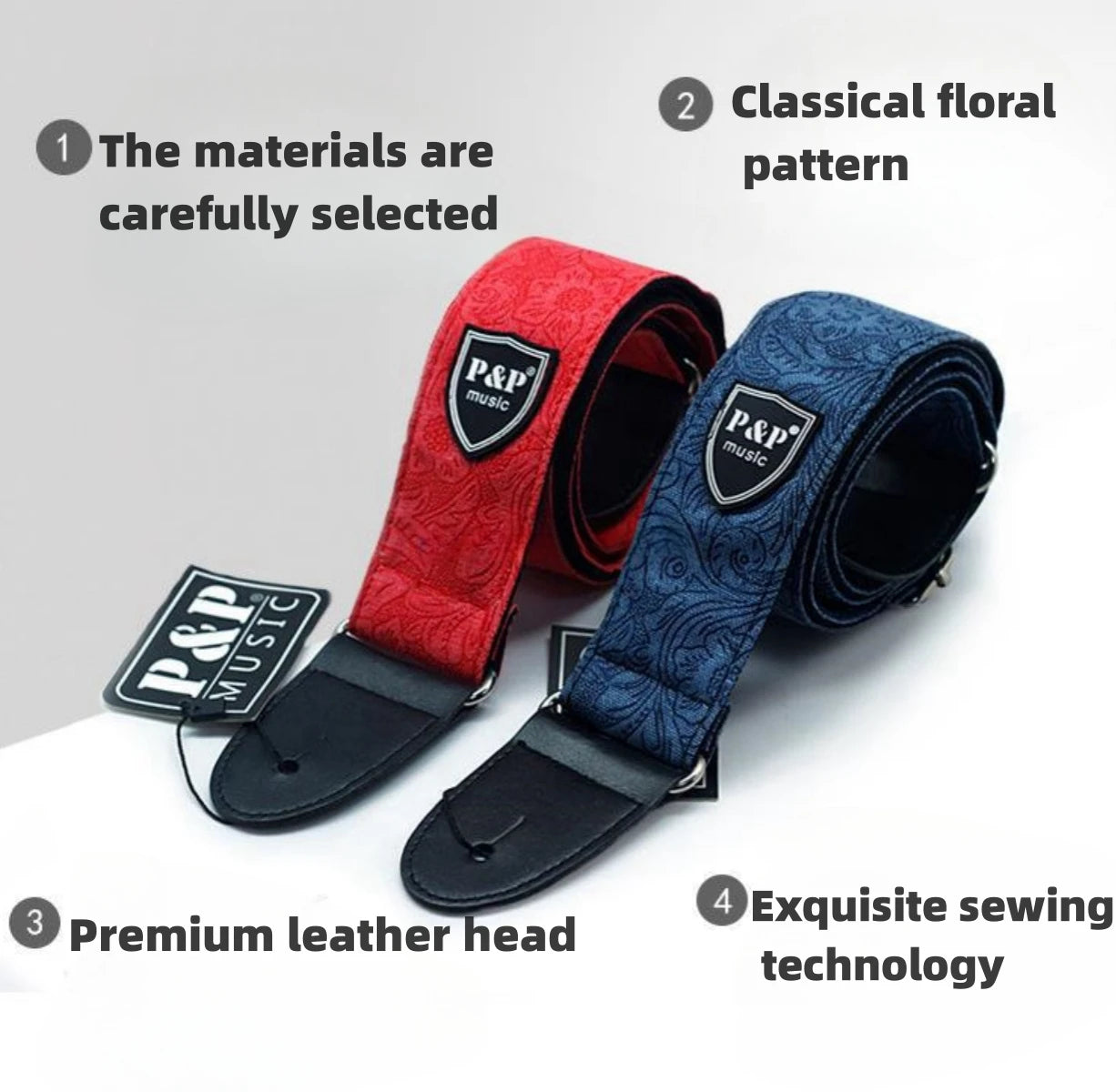 Adjustable Guitar Straps Denim Cotton Belts for Electric Guitar Bass Ukulele