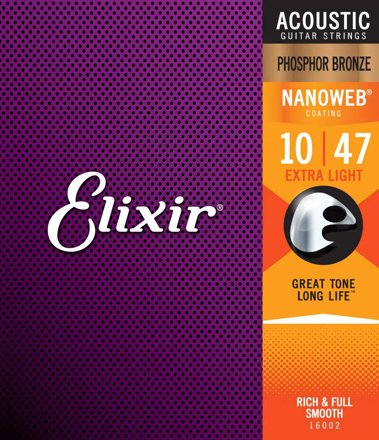 Elixir Nanoweb Acoustic / Electric Full Set Guitar Strings 16027 11052 11002 11027 16002 16052 12002 12052