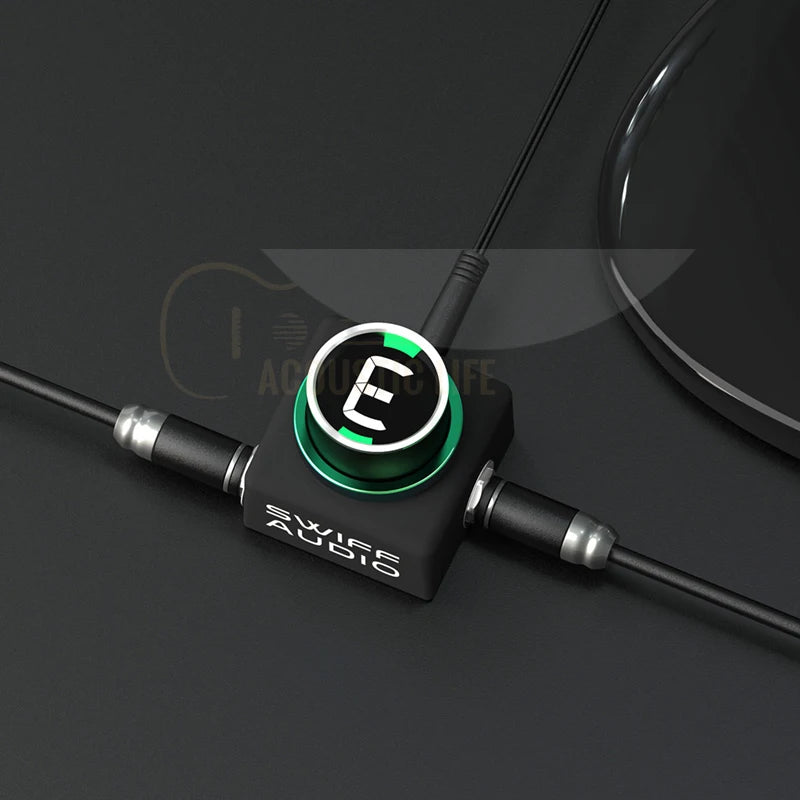 SWIFF AUDIO C20 Innovative Mini Pedal Tuner for Chromatic Guitar Bass Tuning HD LED Display Adjustable A4 Range Value 430-449Hz