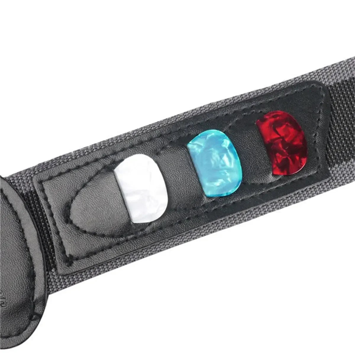 Adjustable Electric Guitar Strap with 3 Guitar Picks Holders PU Leather Ends Acoustic Guitar Bass Strap Belt Accessories
