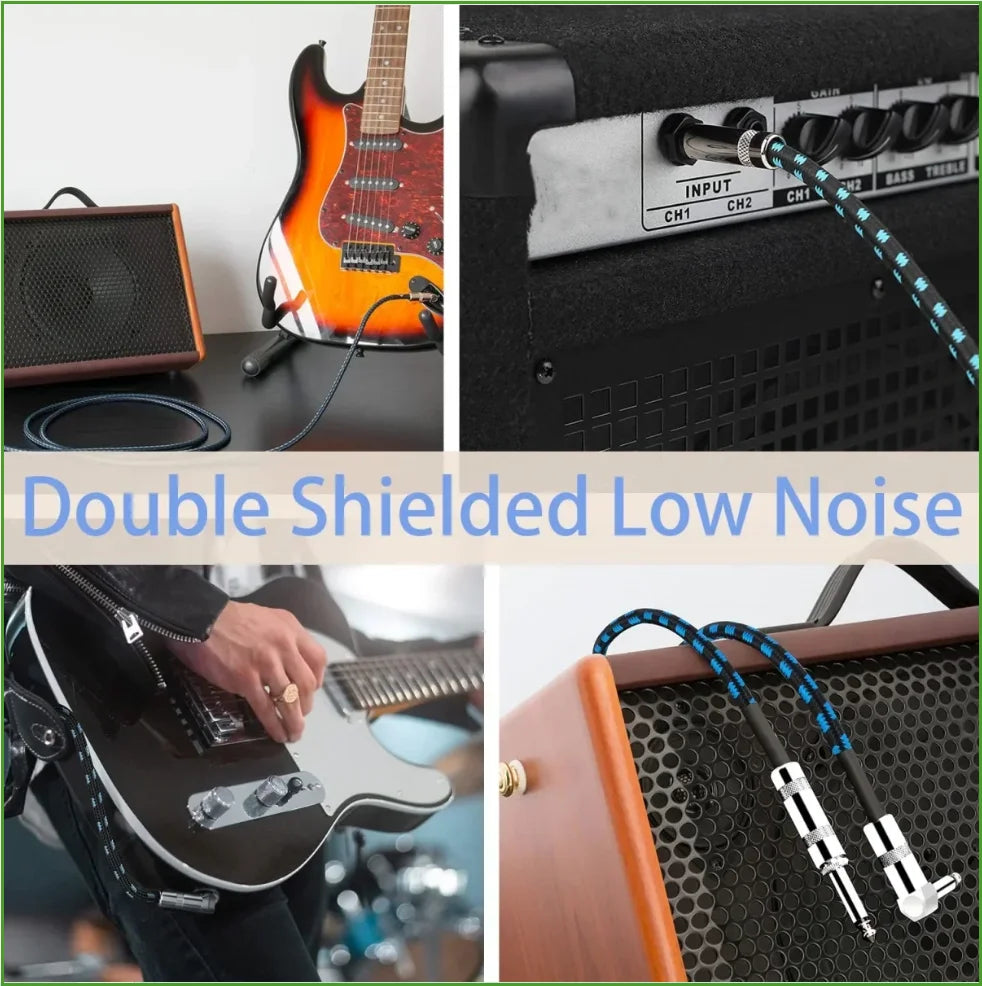 6.35mm Audio Cables TRS 1/4 inch 6.5mm Audio Cable For Electric Guitar Bass 1.5/3/6M Gold Plated Shielded Low Noice Jack Cable