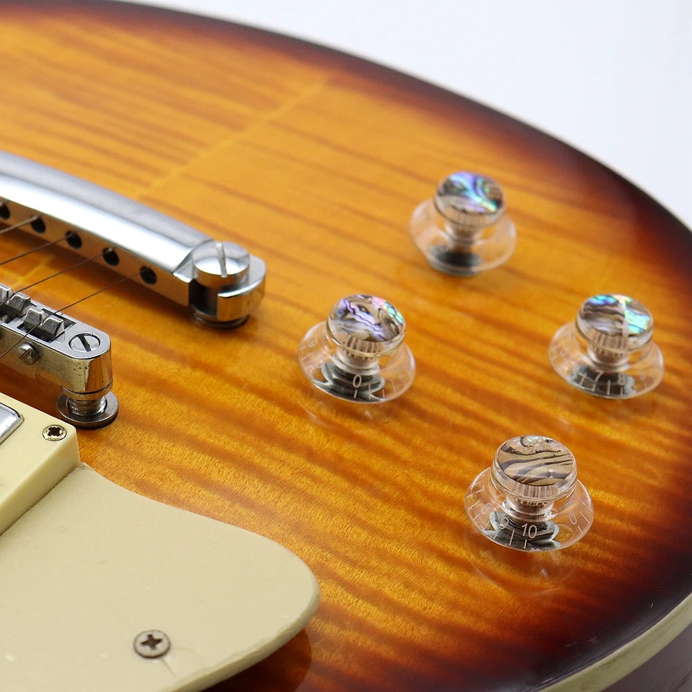 3pcs/4pcs Guitar knobs Abalone Hat Knobs Volume Tone Control Knobs Guitar Knobs for LP ST SQ Electric Guitar Parts