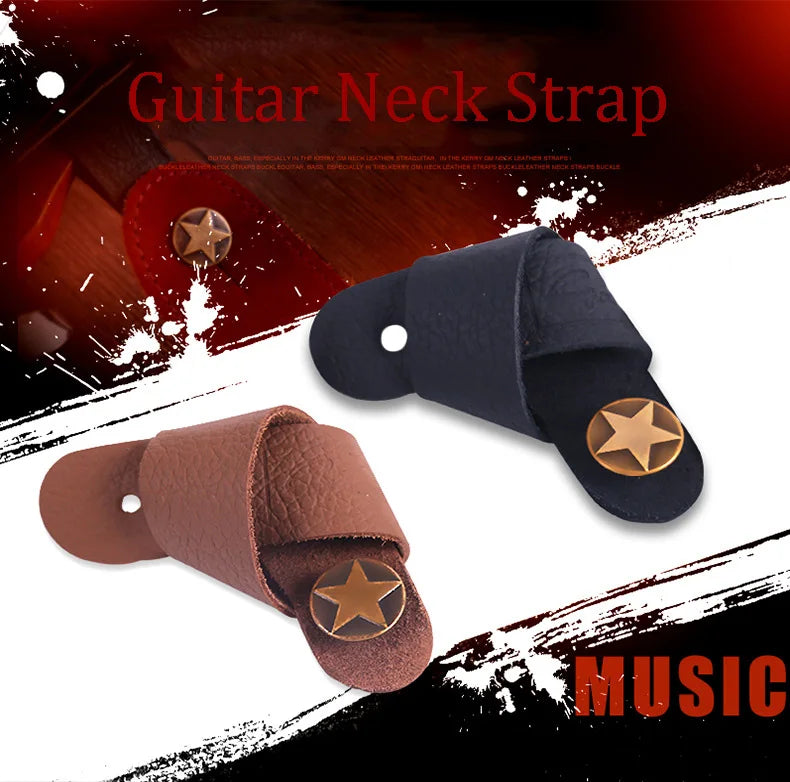 Electric Guitar Accessories Guitar Neck Strap Guitar Strap Leather Head Belt Holder Button Safe Lock Ukulele Bass Folk Acoustic