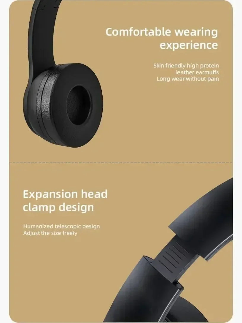 P47 Wireless bluetooth headphone With Mic Noise Cancelling Headsets Stereo Sound Earphones Sports Gaming Headphones Supports PC