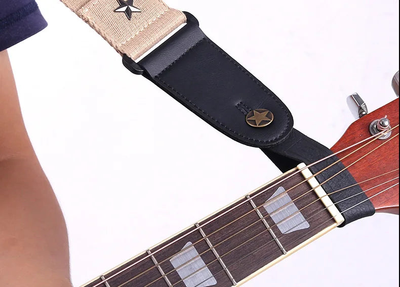 Electric Guitar Accessories Guitar Neck Strap Guitar Strap Leather Head Belt Holder Button Safe Lock Ukulele Bass Folk Acoustic