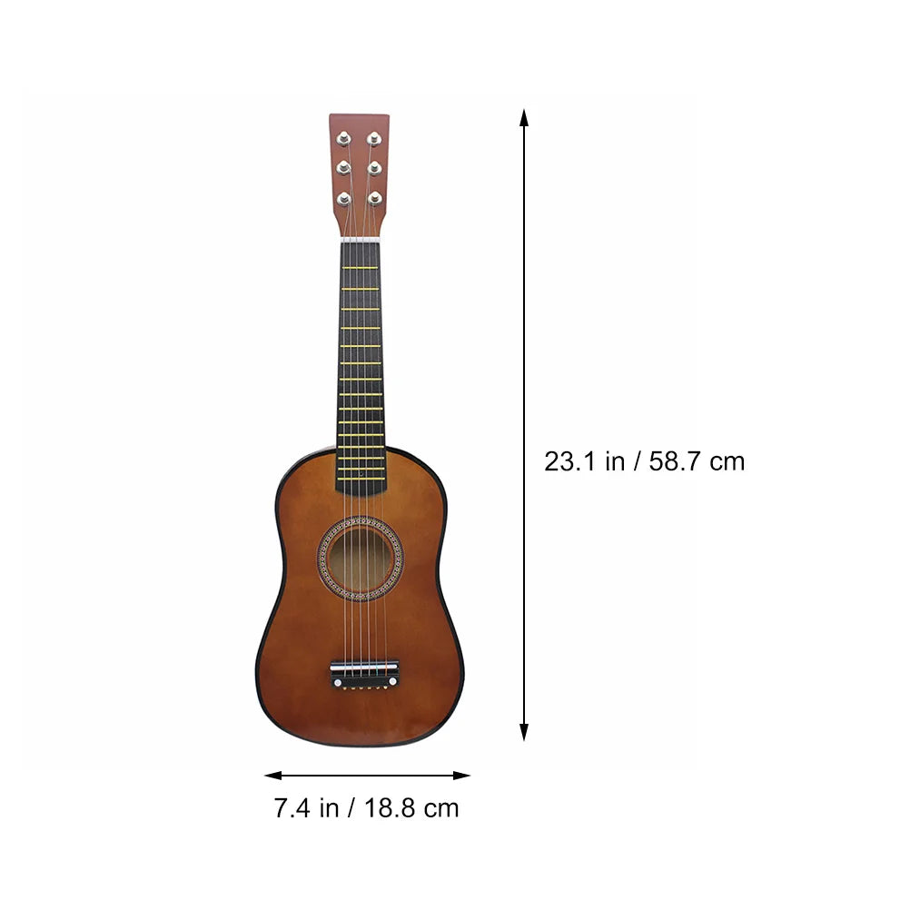Kids Guitar Musical 23 Inch Classical Ukulele Educational Acoustic 6-String Beginner Instrument Brown Folk Acoustic Guitar
