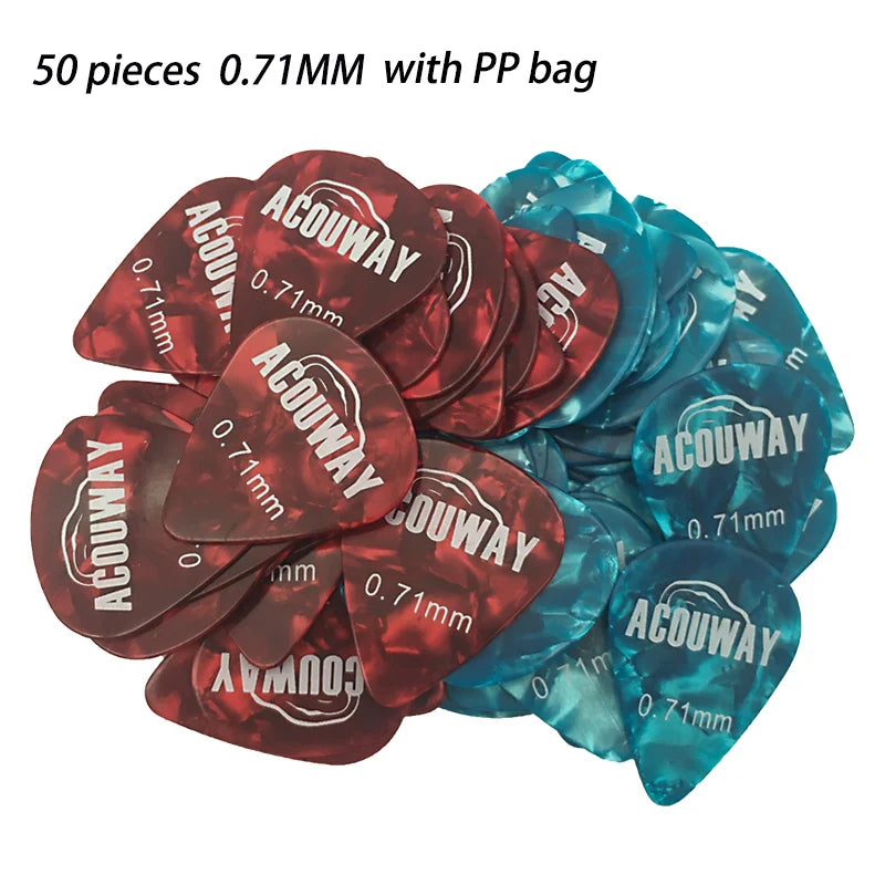 50 Pieces Celluloid Guitar Picks Mediator Thickness 0.46 /0.71/0.96/1.2 MM Electric Bass Pick Plectrum Guitar Accessories
