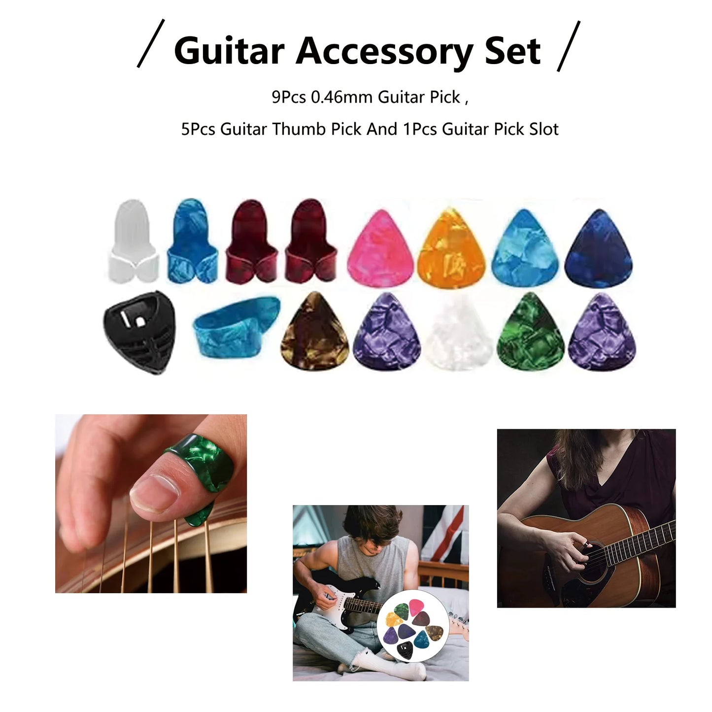 58-in-1 Guitar Accessory Set：Tuner, Capo,String Cutter, Varied Strings, Colorful Picks and Other Must-Haves for Guitar Players