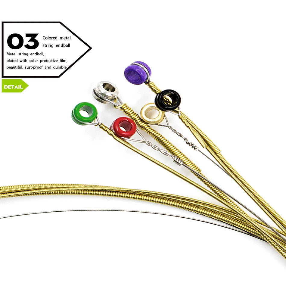 Orphee 10 Sets TX620/TX630/TX640 Acoustic Guitar Strings Set 75/25 Bronze Hexagonal Core 10-47/11-52/12-53