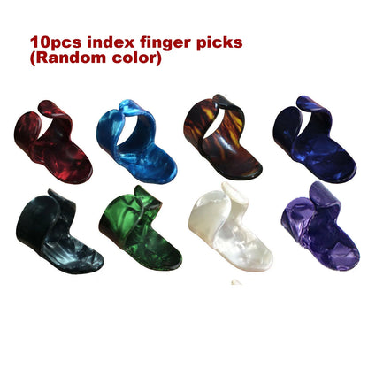 10pcs Guitar Finger Picks Thumb/Index Sizes Fingerstyle Protector Anti-Slip Design Bass Acoustic/Electric Guitar