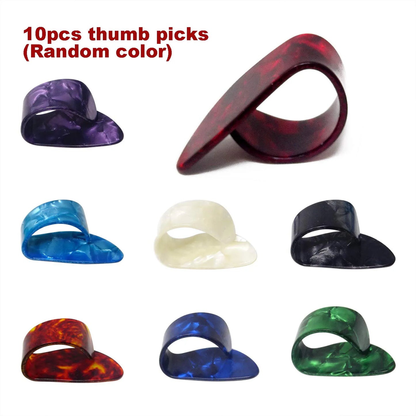 10pcs Guitar Finger Picks Thumb/Index Sizes Fingerstyle Protector Anti-Slip Design Bass Acoustic/Electric Guitar