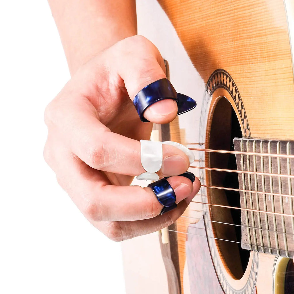 10pcs Guitar Finger Picks Thumb/Index Sizes Fingerstyle Protector Anti-Slip Design Bass Acoustic/Electric Guitar
