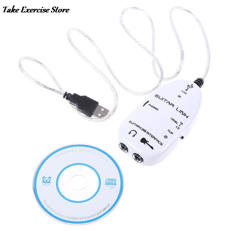 1pc x Electric Guitar Cable Audio USB Link Interface Adapter For PC Music Recording Accessories For Guitar Players